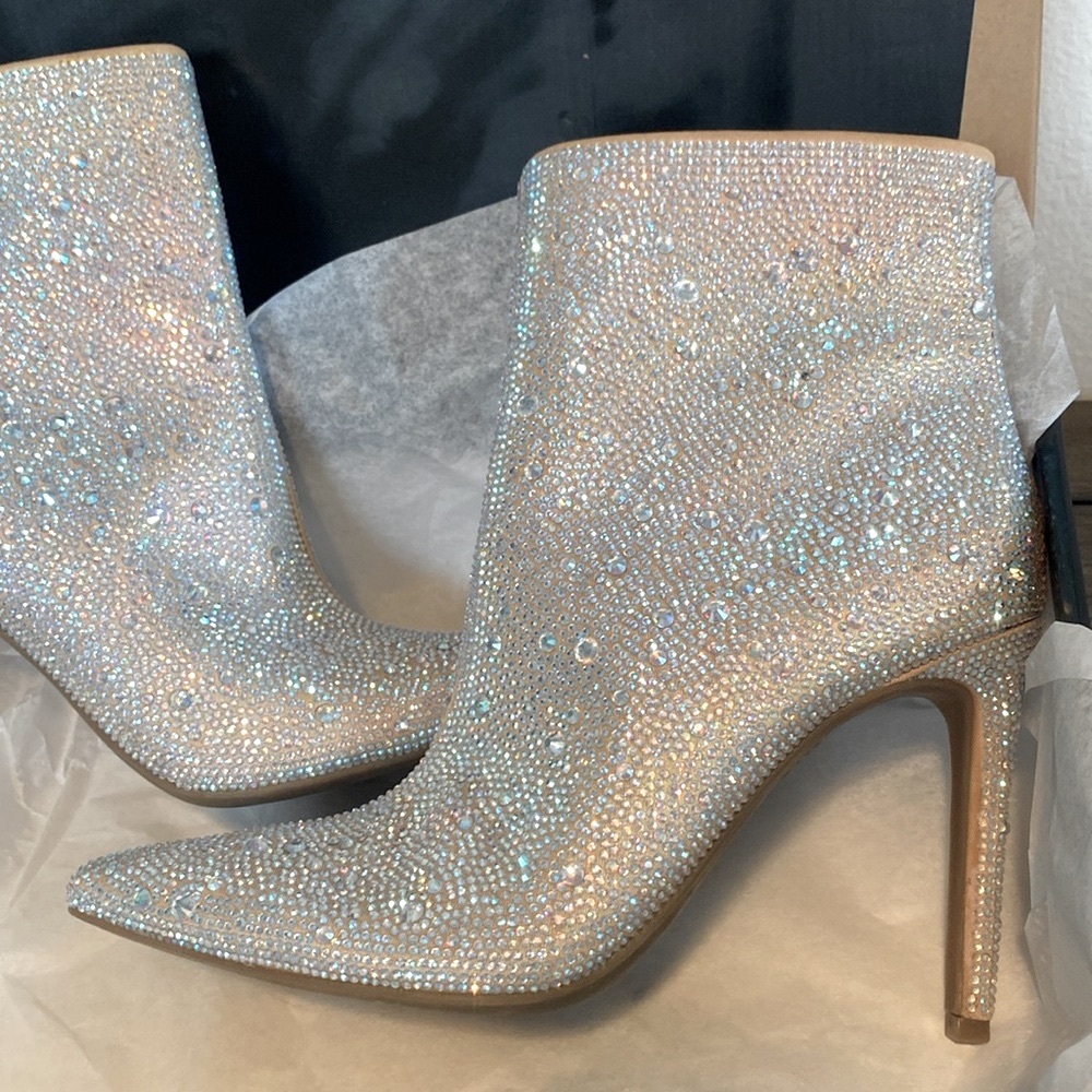 NIB [INC International Concepts] Reisa 6 Pointed Sparkle Ankle Boots Women’s 5.0 - Picture 6 of 15